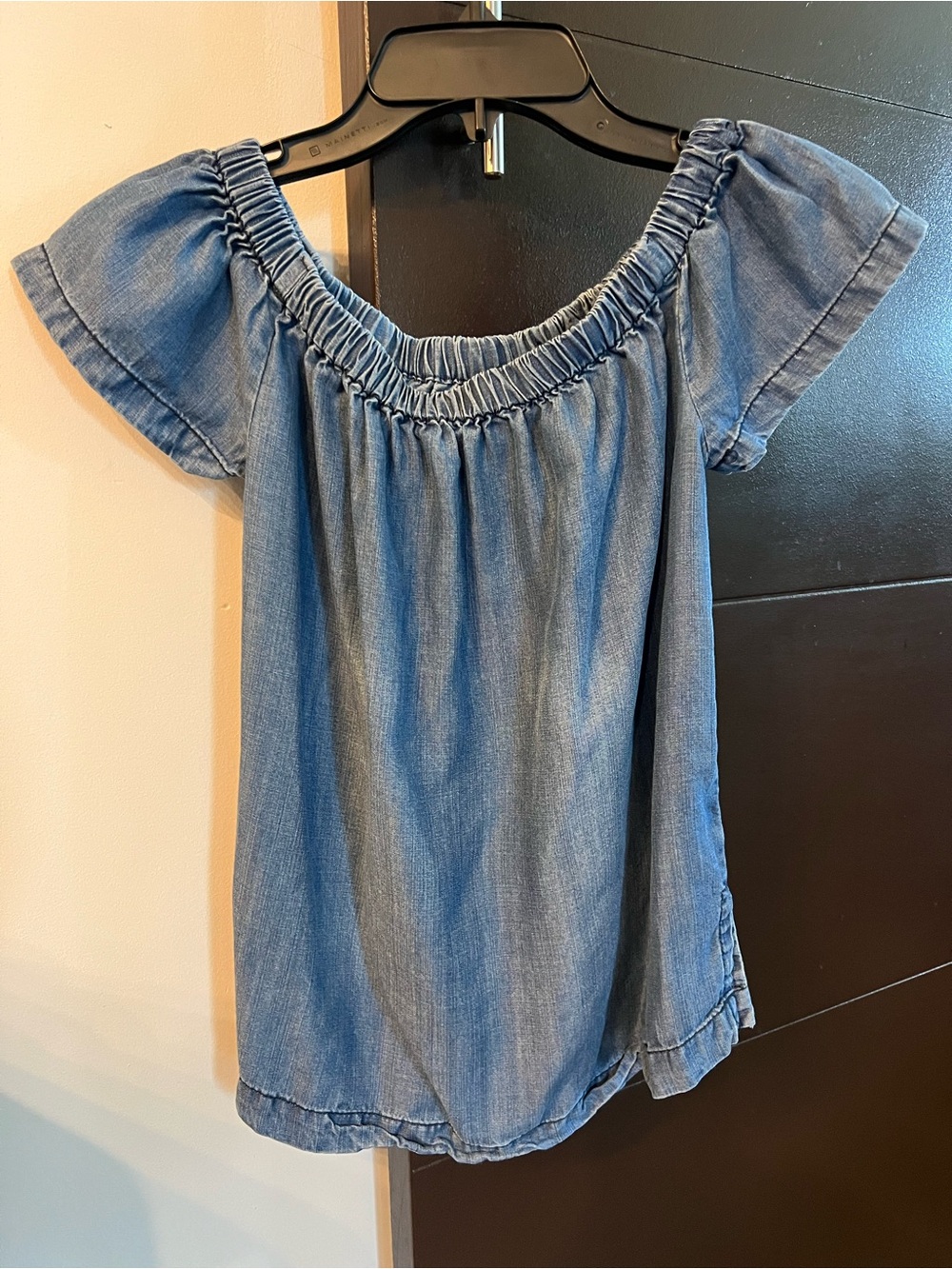 Velvet Heart Chambray Off-Shoulder Top - Light Blue